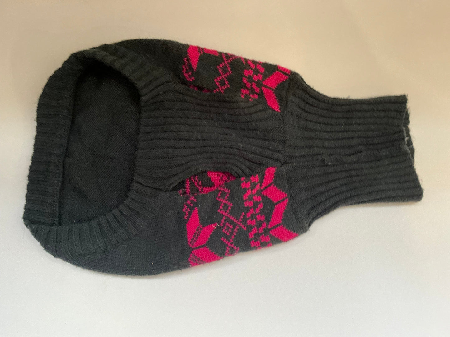 OUTDOOR DOG Navy Blue/ Pink Pattern Turtle Neck Pet Sweater Size Medium