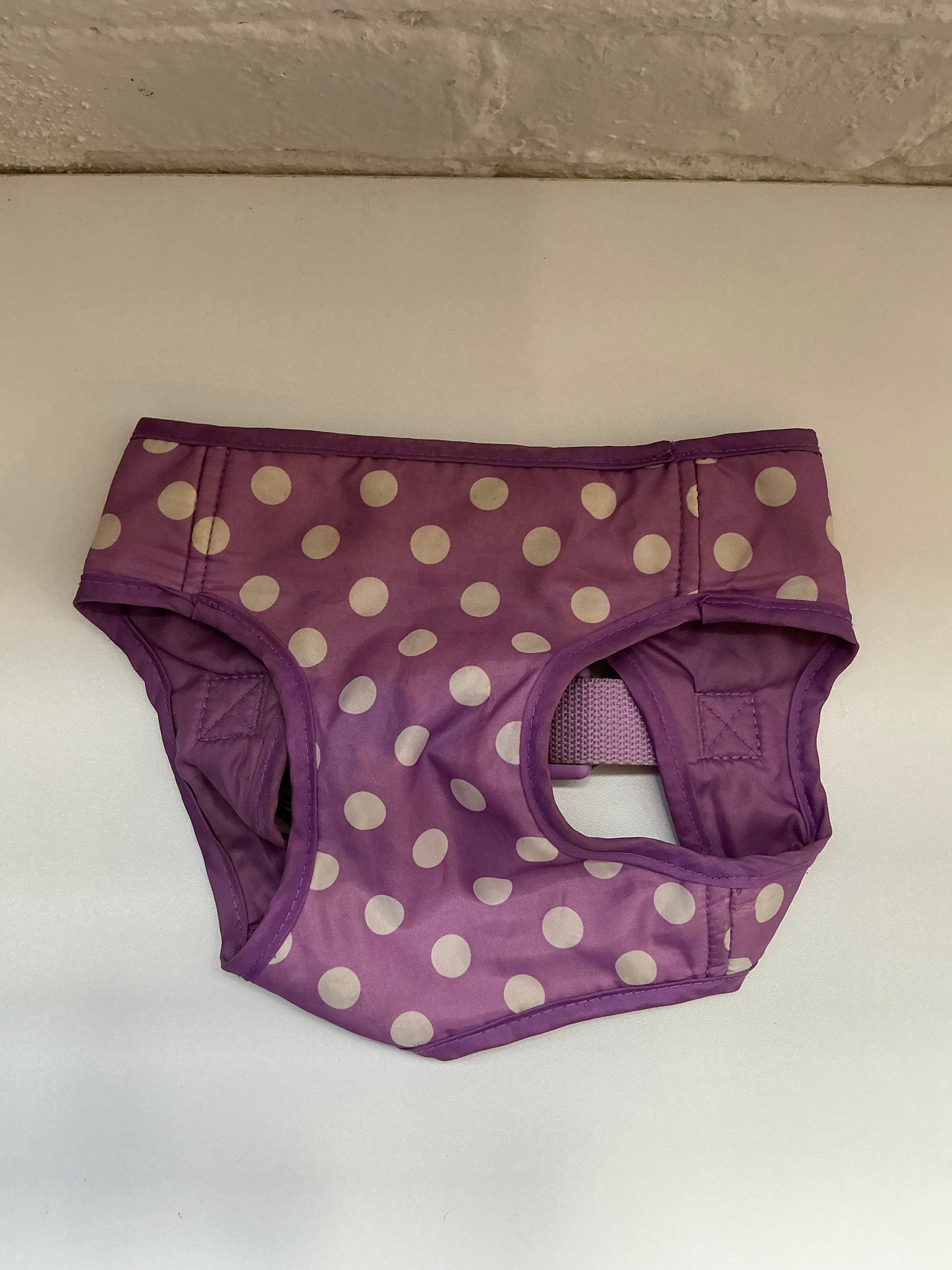 Purple with White Polka Dot Harness Size Medium
