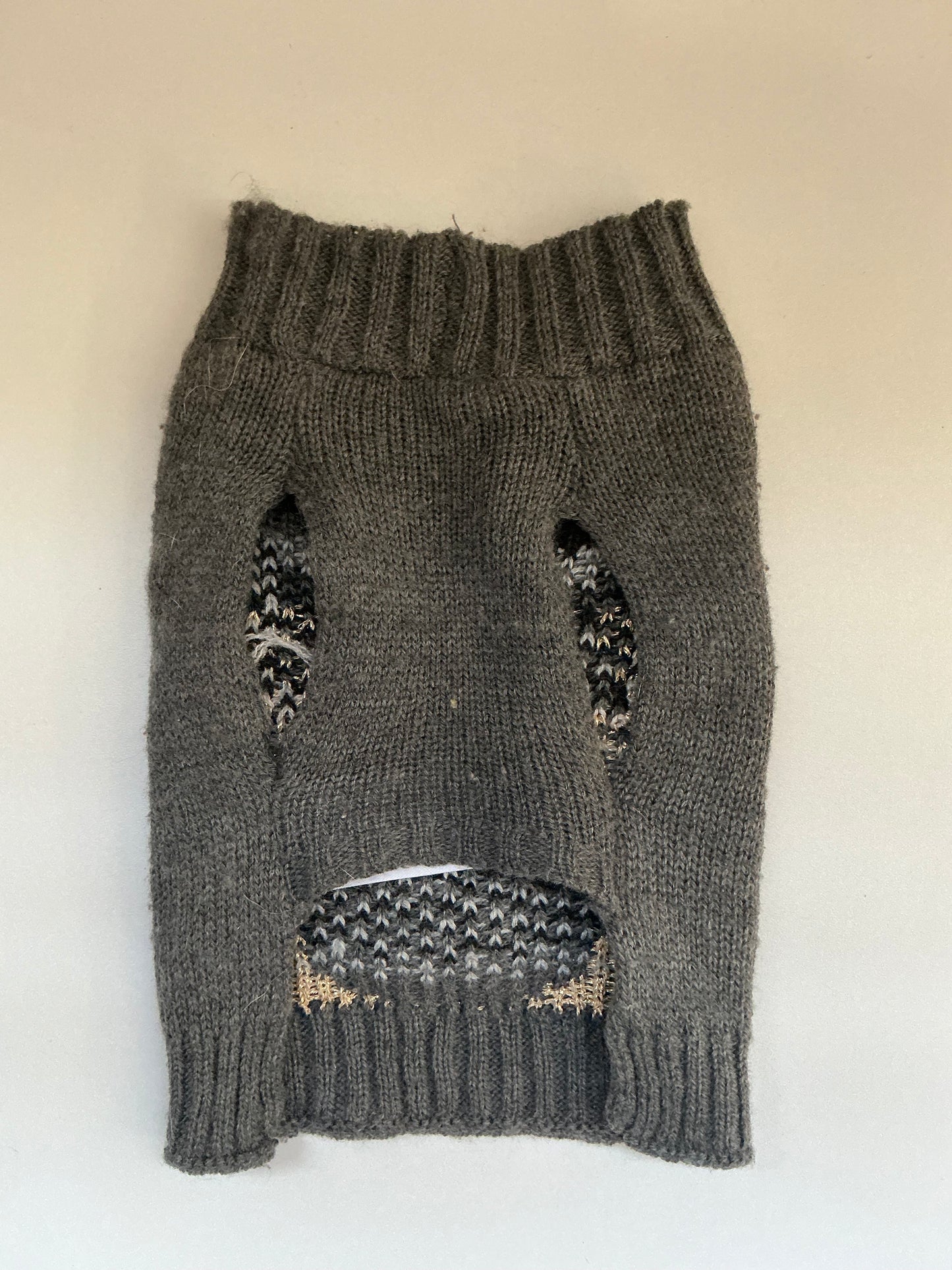 VibrantLife Grey Owl Knit Dog Sweater Size XXS