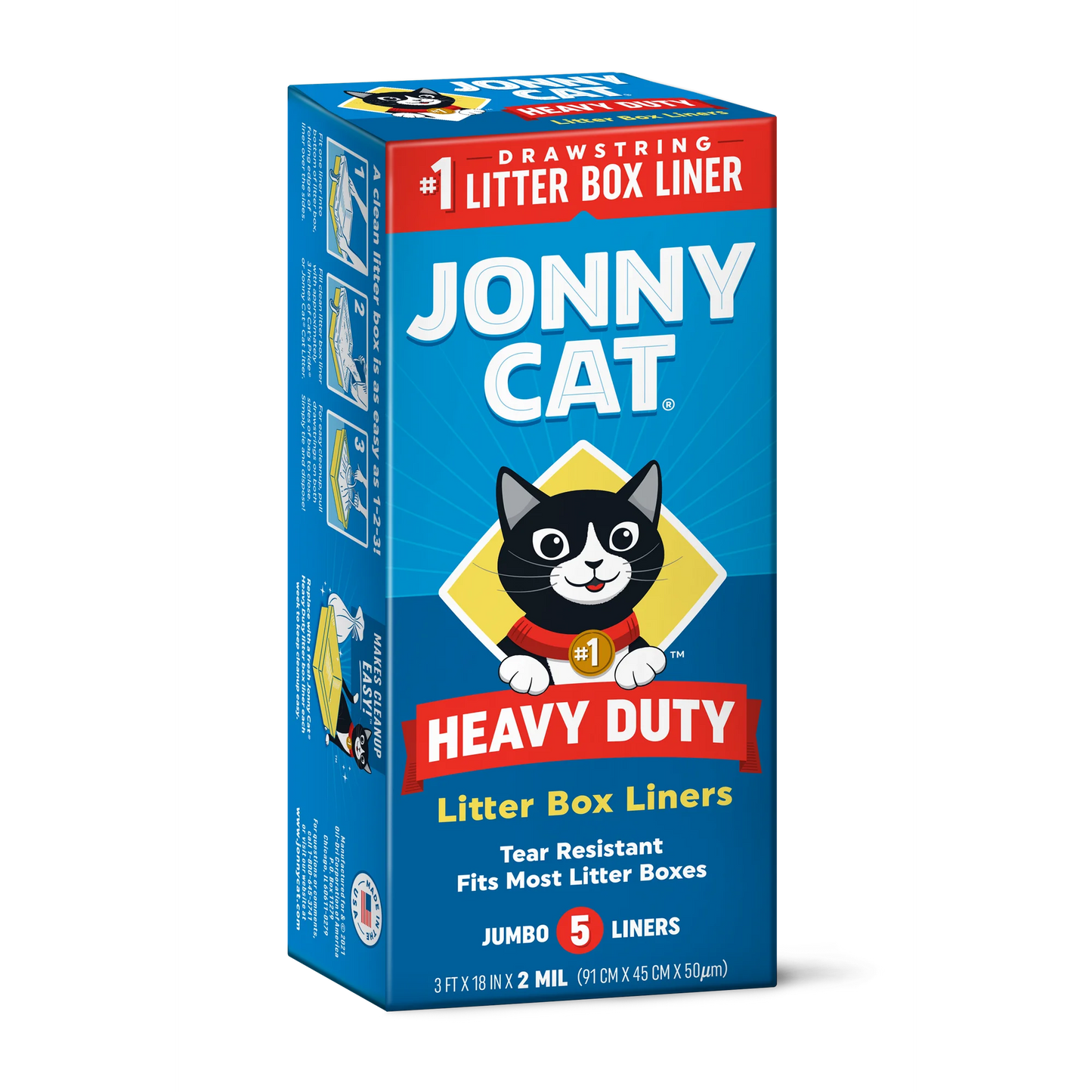 Jonny Cat Heavy Duty Tear Resistant Litter Box Liners, Jumbo, 5 Count