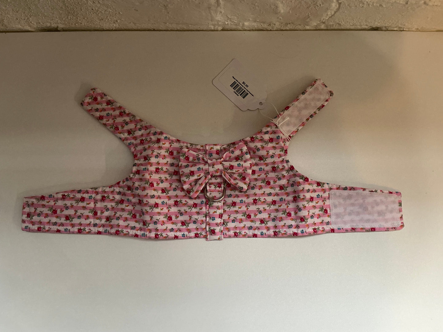 Yippee Tails Handmade Pink Floral Decorative Harness Vest with Bow Size Small