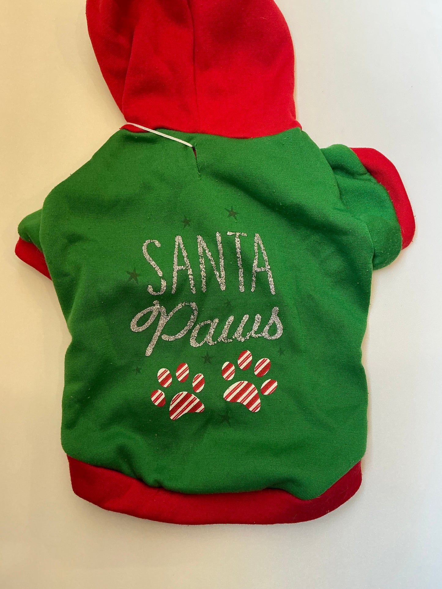 Red and Green "Santa Paws" Hoodie - Medium