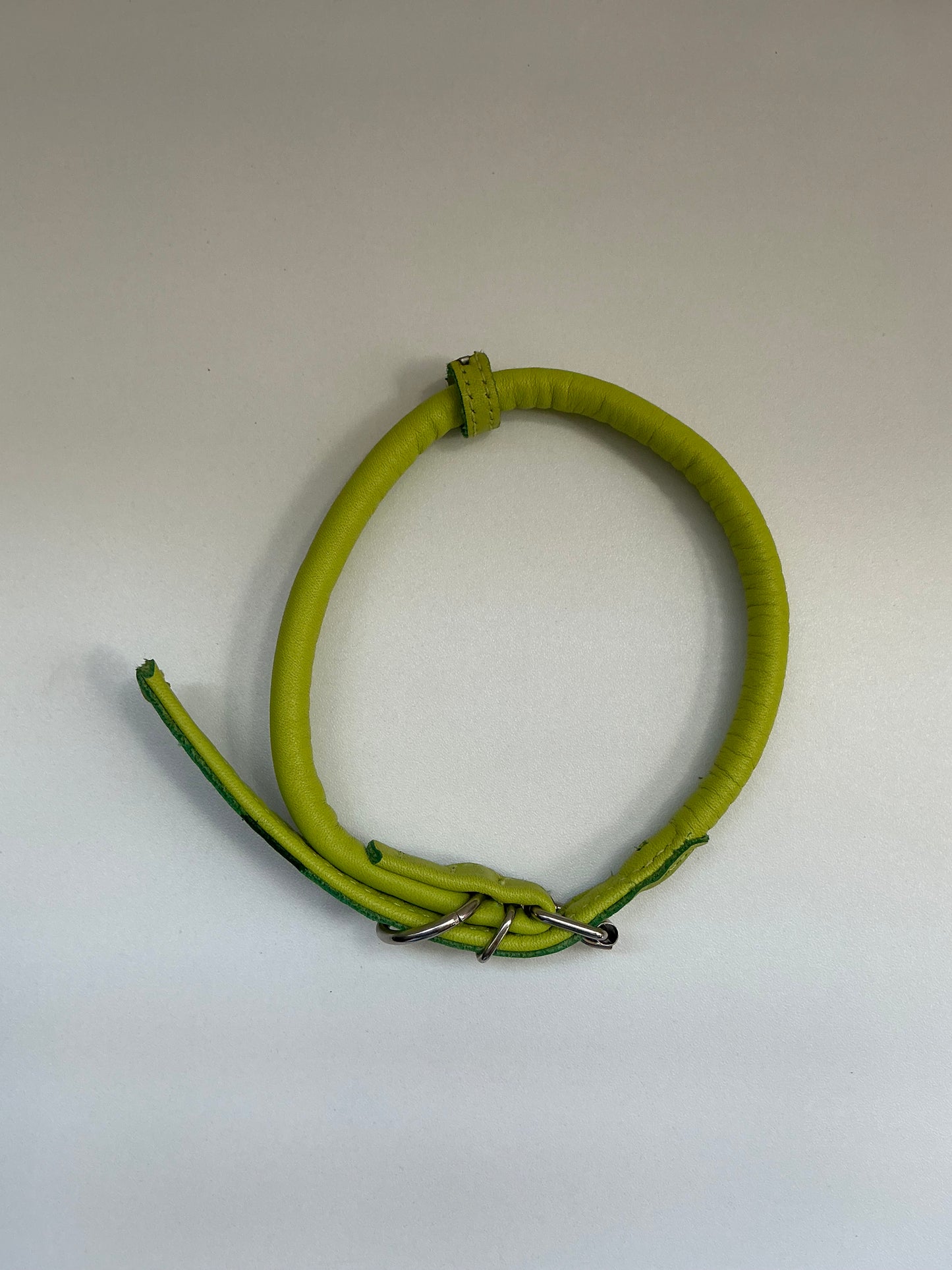 CollarDirect Rolled Green Leather Collar 19.5”