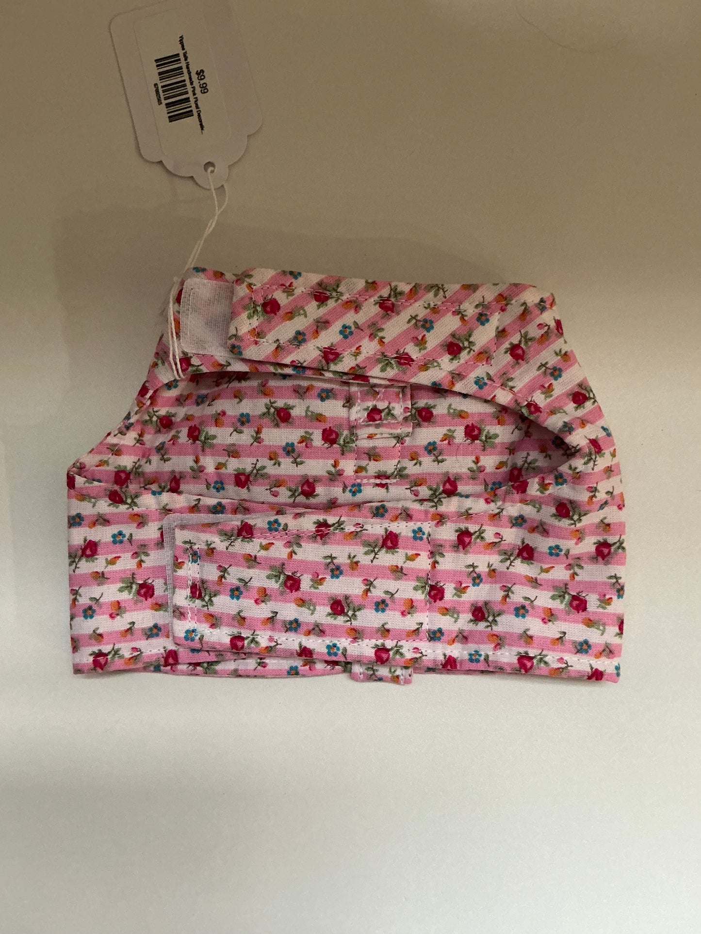 Yippee Tails Handmade Pink Floral Decorative Harness Vest with Bow Size Small