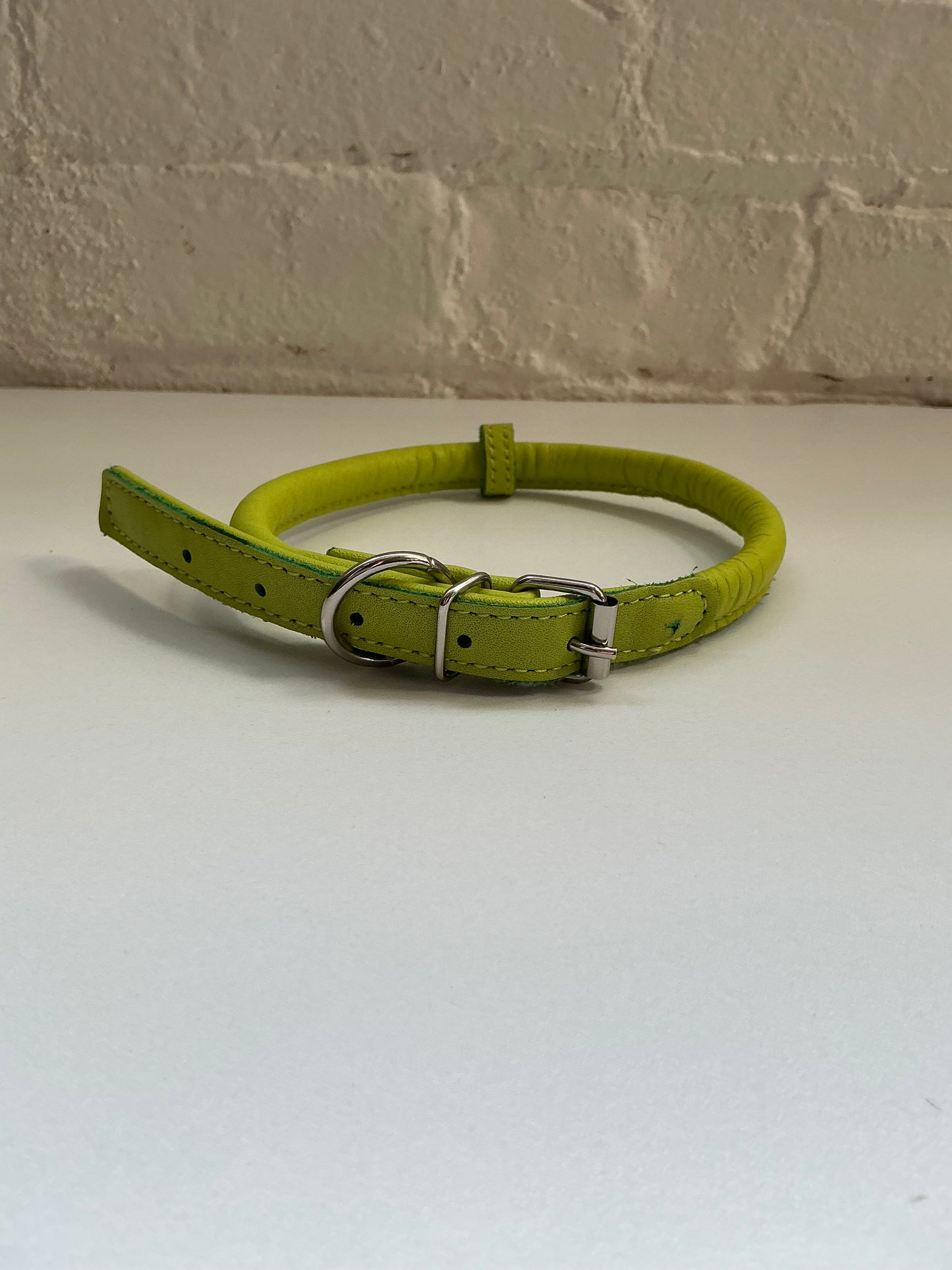 CollarDirect Rolled Green Leather Collar 19.5”