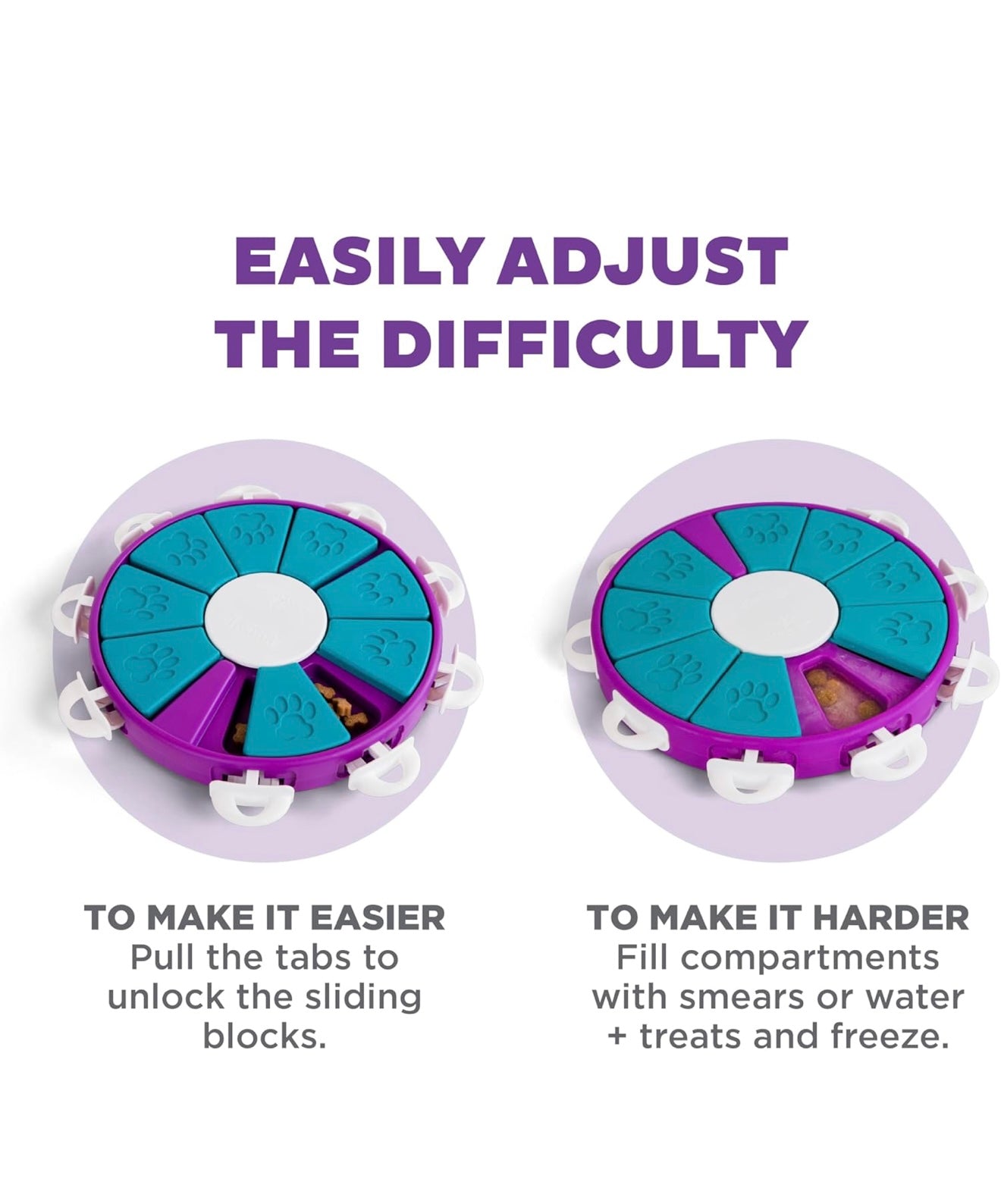 Outward Hound by Nina Ottosson Dog Twister Treat Puzzle Enrichment Toy, Level 3 Advanced, Purple