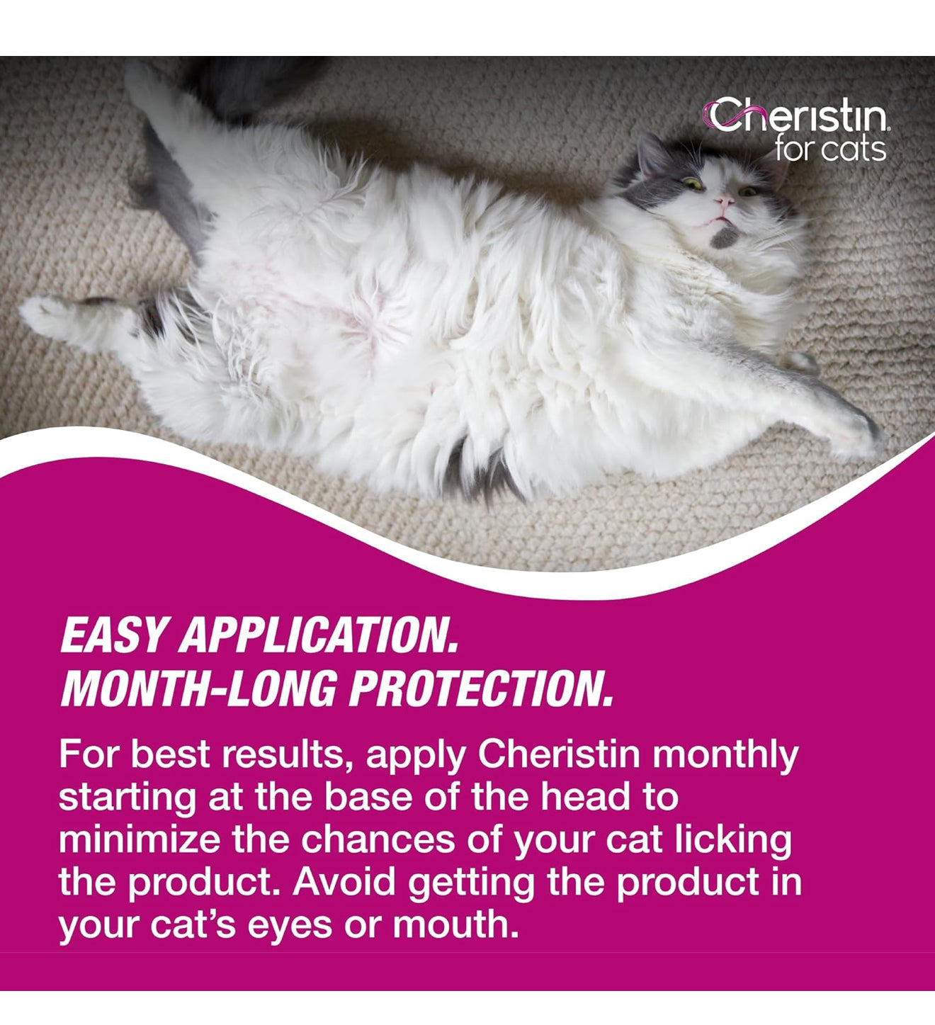 Cheristin Flea Treatment & Prevention for Cats 3 or More Months Old- 6 Months (3 in box)