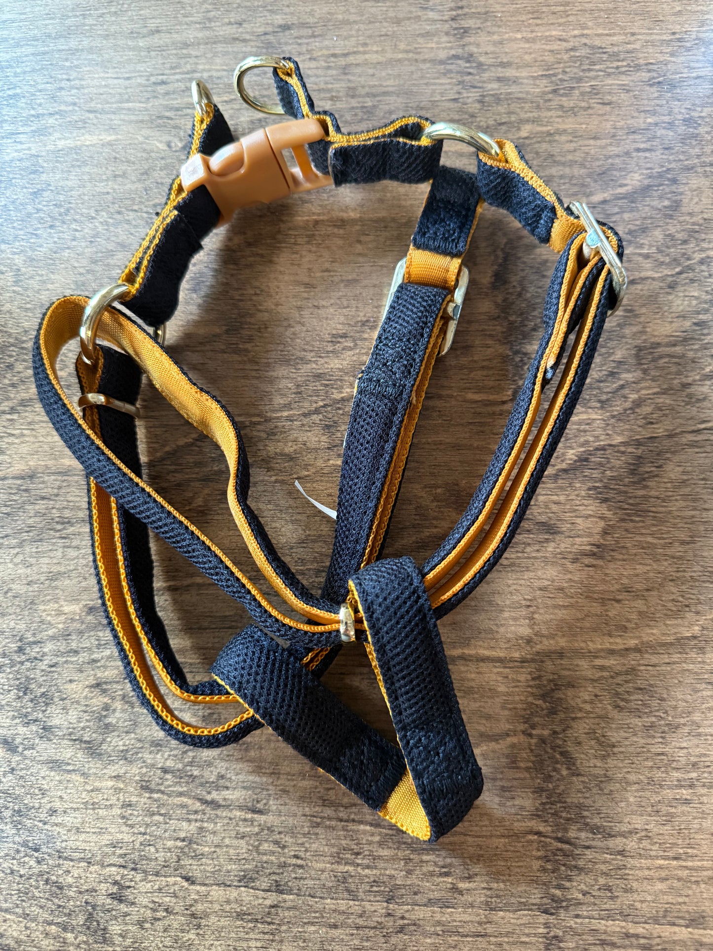 American Kennel Club Black and Gold Mesh Step In Harness Medium