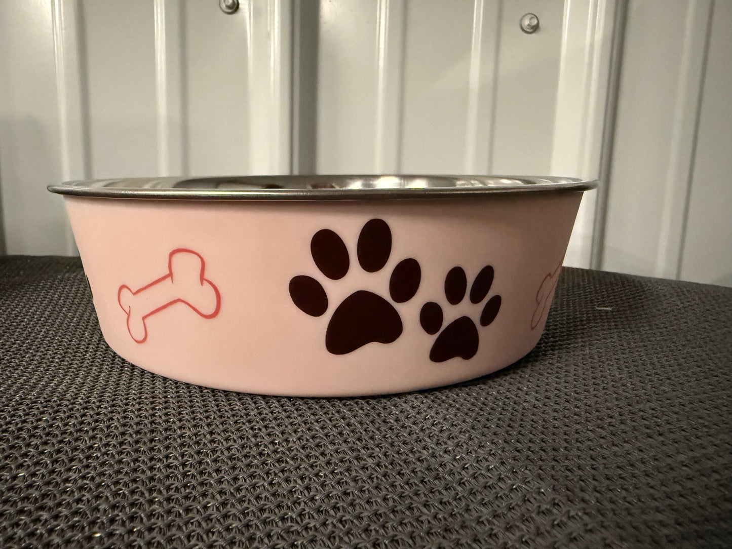 Loving Pets Bella Non-Skid Stainless Steel Dog & Cat Bowl, Paparazzi Pink, 3.25-cup