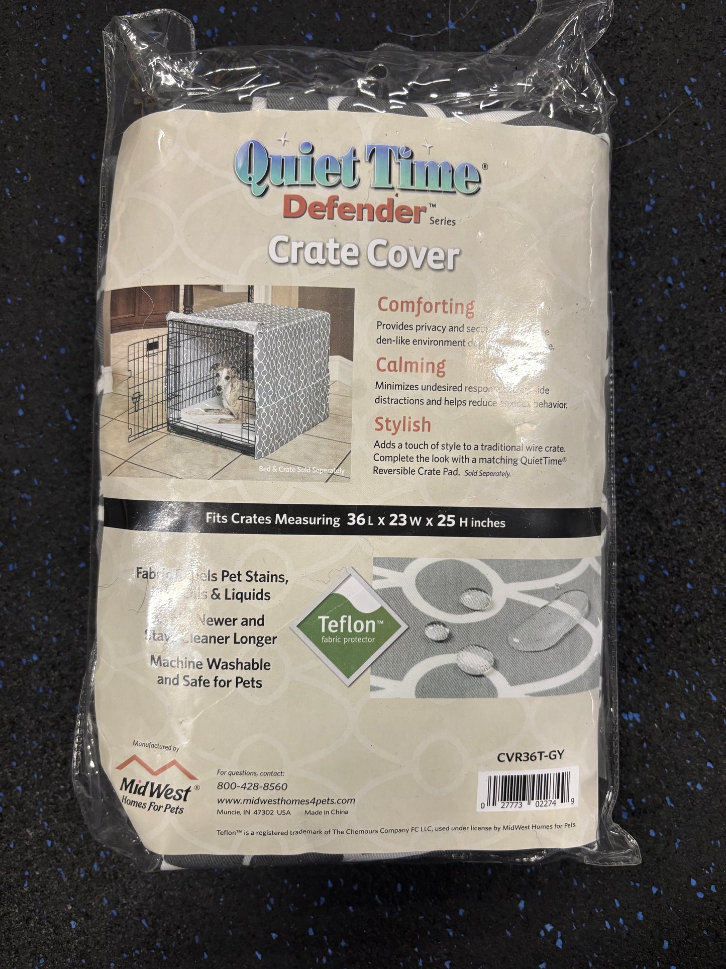 MidWest Homes for Pets Dog Crate Cover, Privacy Dog Crate Cover Fits Midwest Dog Crates, Crate Cover Only; Machine Wash & Dry; Gray Geo Print; 36 inch