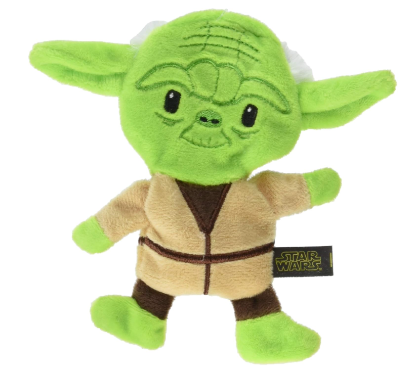 Star Wars Dog Toy Yoda Plush Flattie Dog Toy - Officially Licensed - Small Soft Stuffingless Crinkle Chew Toys for All Dogs, 6 Inch
