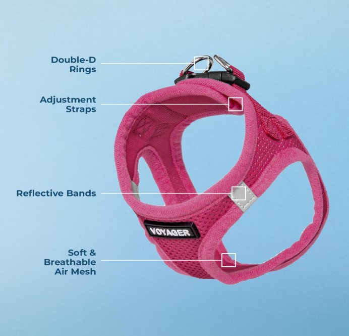 Best Pet Supplies Voyager Step-in Air Dog Harness - All Weather Mesh, Reflective, No Pull Harness for Small, Medium Dogs, Cats - Secure with Hook & Loop Fastener, Buckle, Double D-Rings