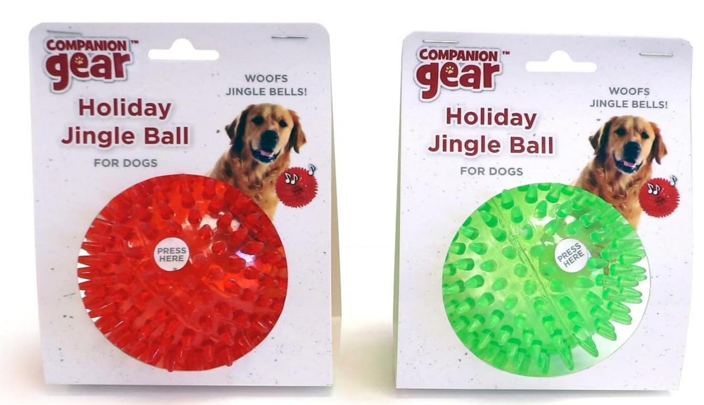 Companion Gear 3.5" Jingle Bells Sound & Light Woof Ball For Dogs