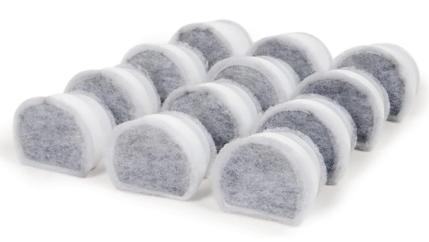 PetSafe Drinkwell Cat Water Fountain Carbon Replacement Filters - Compatible with Drinkwell 1/2 Gallon, 1 Gallon, 2 Gallon, Avalon, Pagoda, Sedona and Seascape Fountains, 12-Pack
