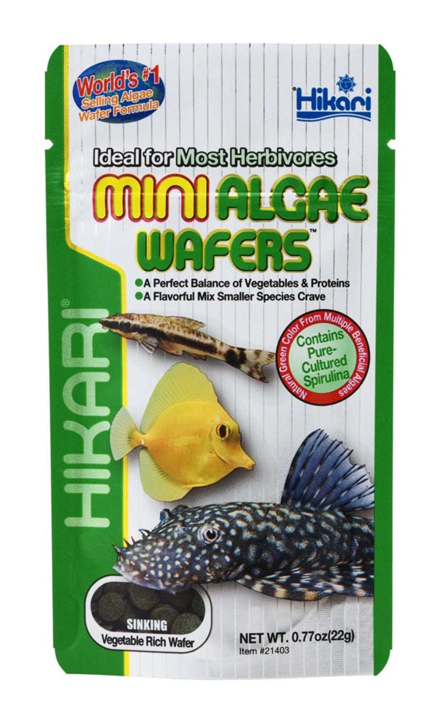 Hikari USA Algae Wafers Sinking Wafer Fish Food 1ea/0.77 oz, Mini