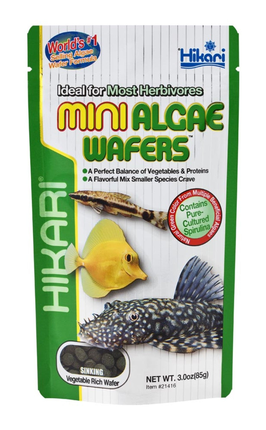 Hikari USA Algae Wafers Sinking Wafer Fish Food 1ea/3 oz, Mini