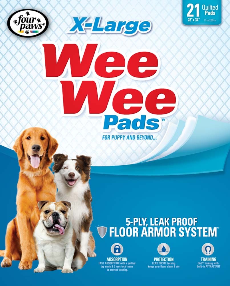 Four Paws Four Paws Wee-Wee Superior Performance X-Large Dog Pee Pads 21 Count 28 in X 34 in