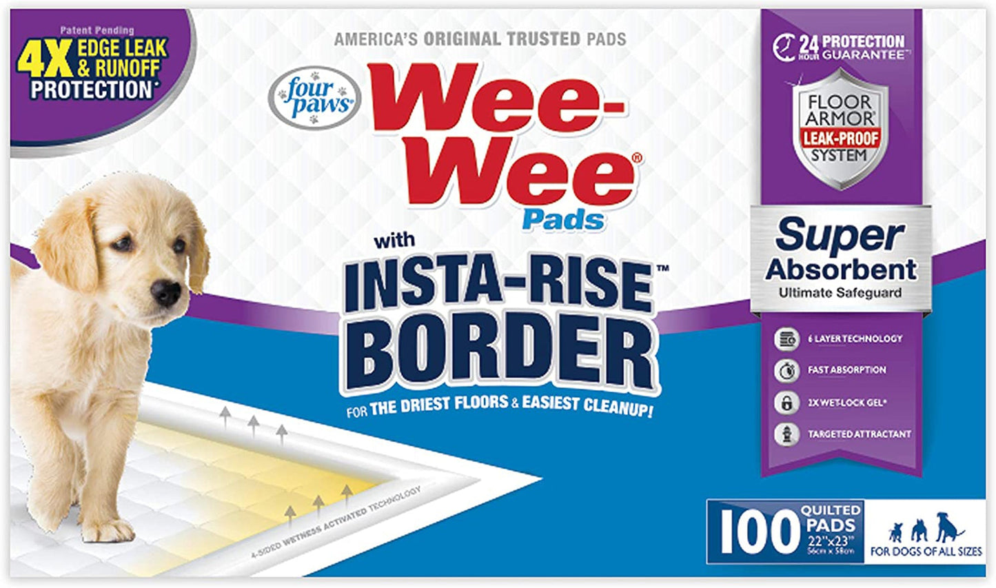 Four Paws Wee-Wee Super Absorbent Dog Pee Pads with Insta-Rise® Border 10 ct