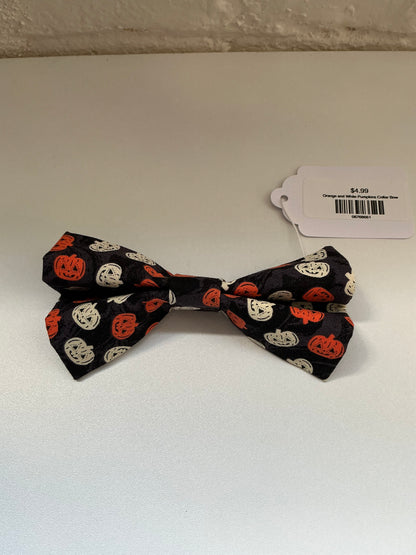 Orange and White Pumpkins Collar Bow