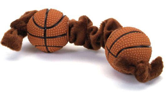 Lil Pals Plush and Vinyl Basketball Tug Toy Brown 8 in