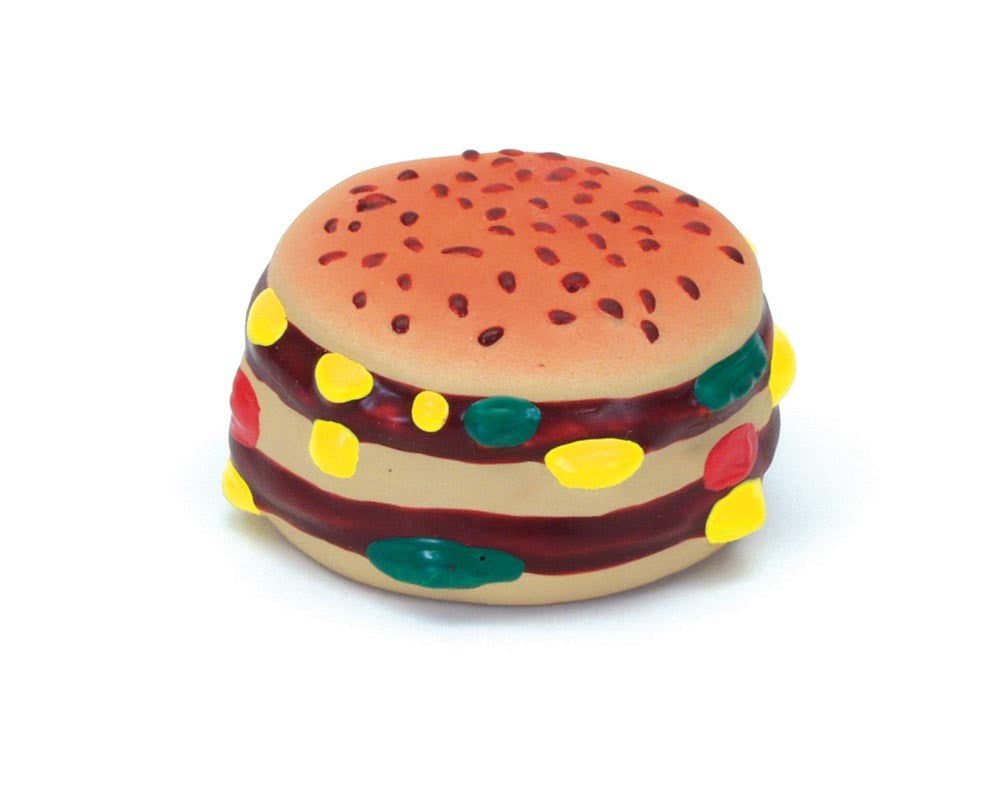 Rascals Latex Dog Toy hamburger 2.5 in