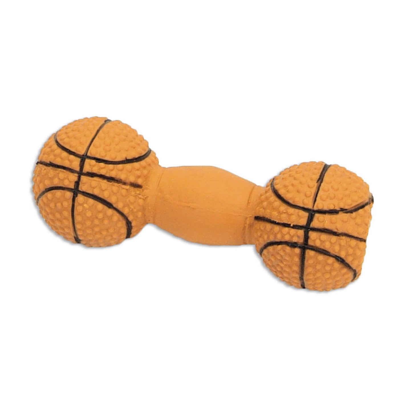 Rascals Latex Dog Toy Basketball Dumbbell 4 in