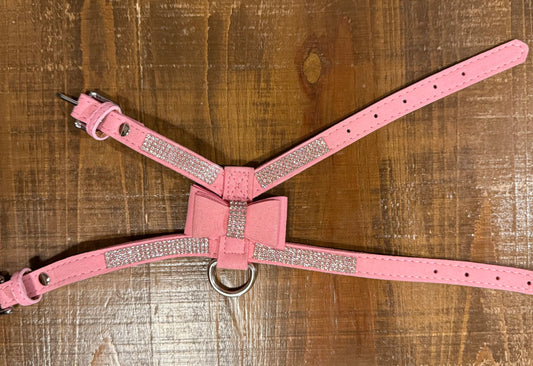 Bling Pink Rhinestone Dog Harness- XS/S