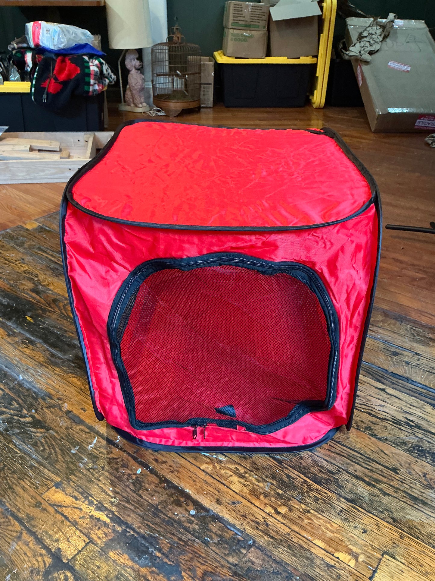 Red Pop Up Dog Kennel
