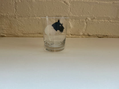 Terrier Black/White Vintage Glass Cups - Set of Three