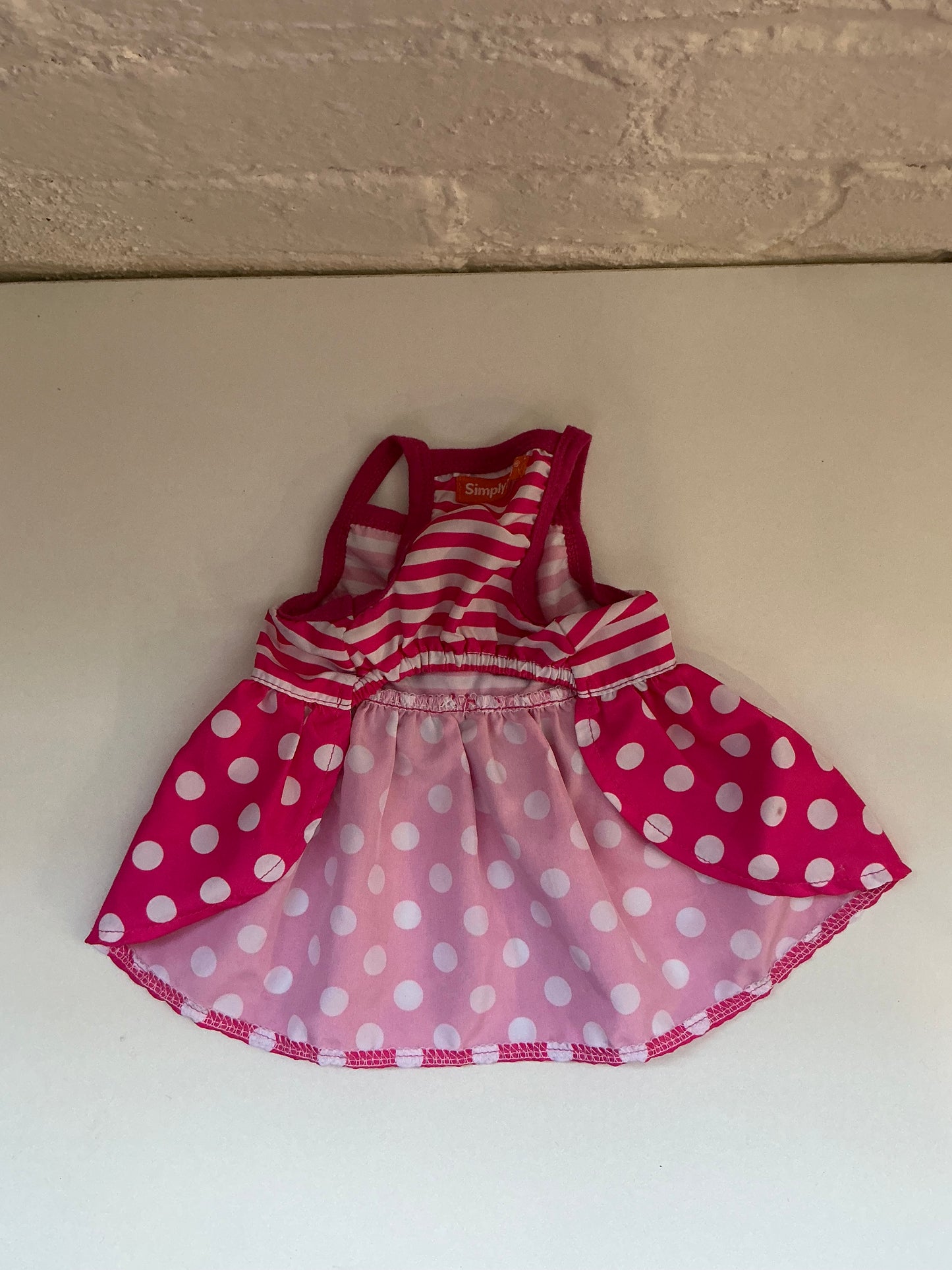 Simply Dog Pink Stripe/Polka Dot Summer Dress Size XS/S
