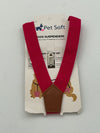 Pet Soft Adjustable Dog Suspenders for Diapers and Belly Bands - Black and Red