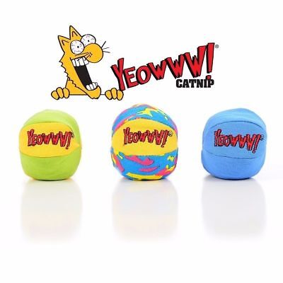 Yeowww! My Cats Ball Catnip Toy Multi-Color 1ea/2 in, 3 pk