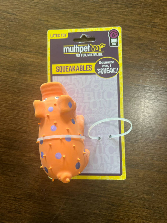 Multipet Squeakables Pig Single 4"