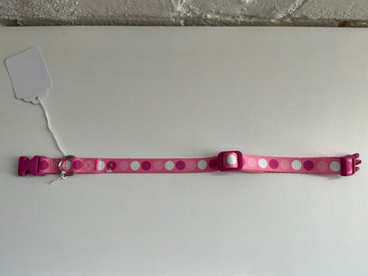 White and Pink Polka Dot Collar Medium