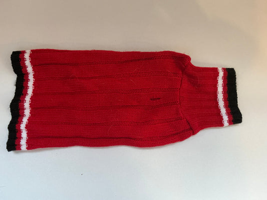 Red Knitted Dog Sweater Size Small