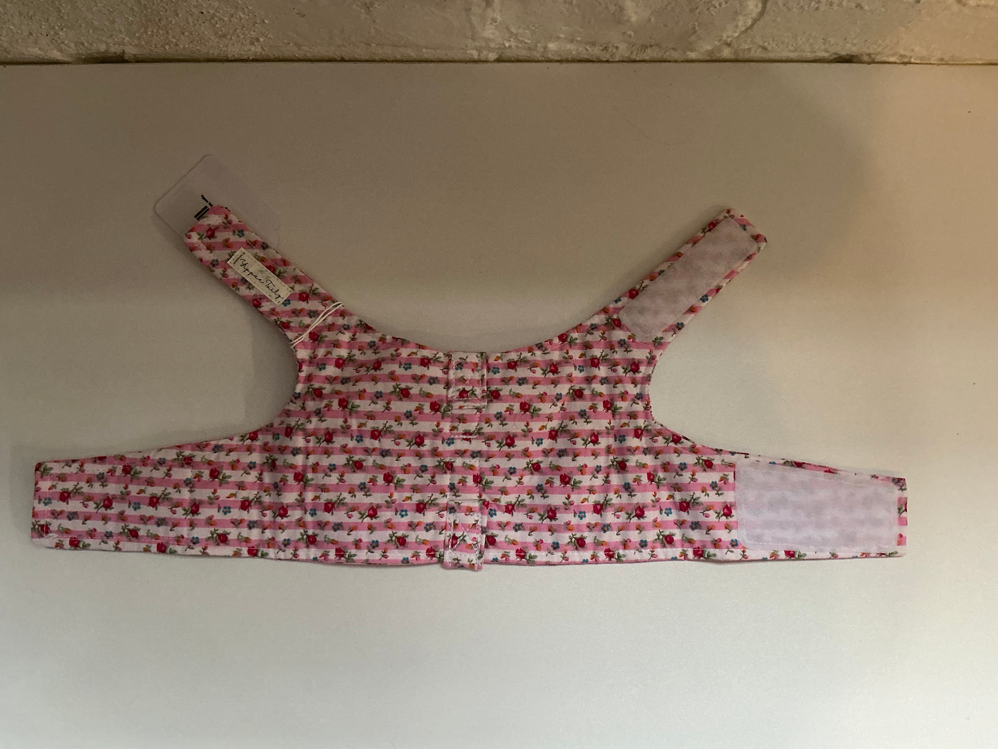 Yippee Tails Handmade Pink Floral Decorative Harness Vest with Bow Size Small