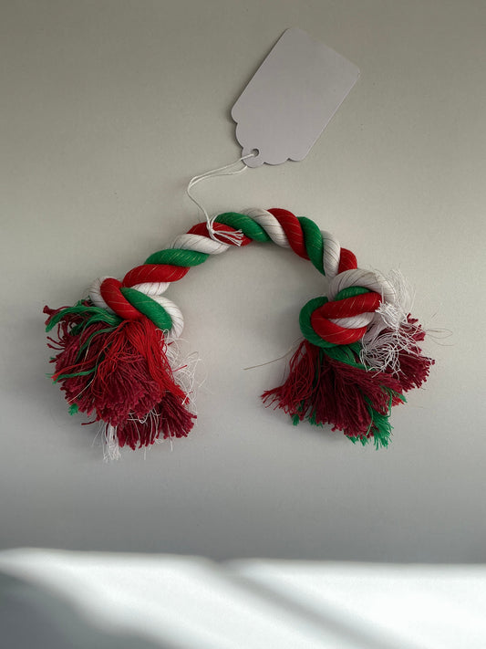 Red/Green/White Christmas Rope Toy Small