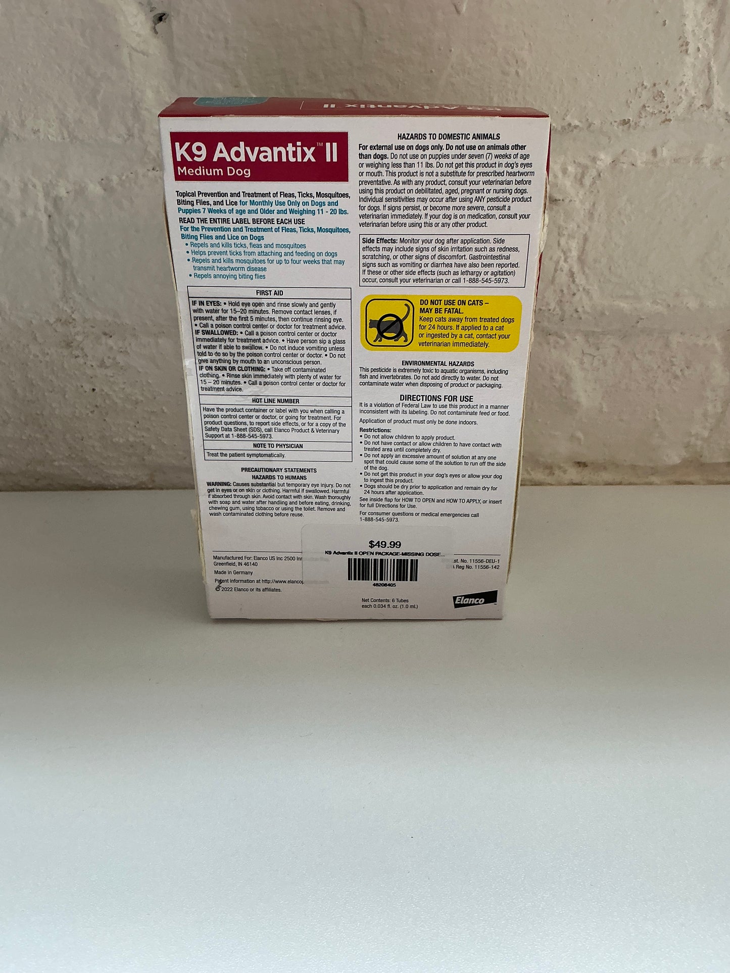 K9 Advantix II OPEN PACKAGE-MISSING DOSES PLEASE READ CAREFULLY!
