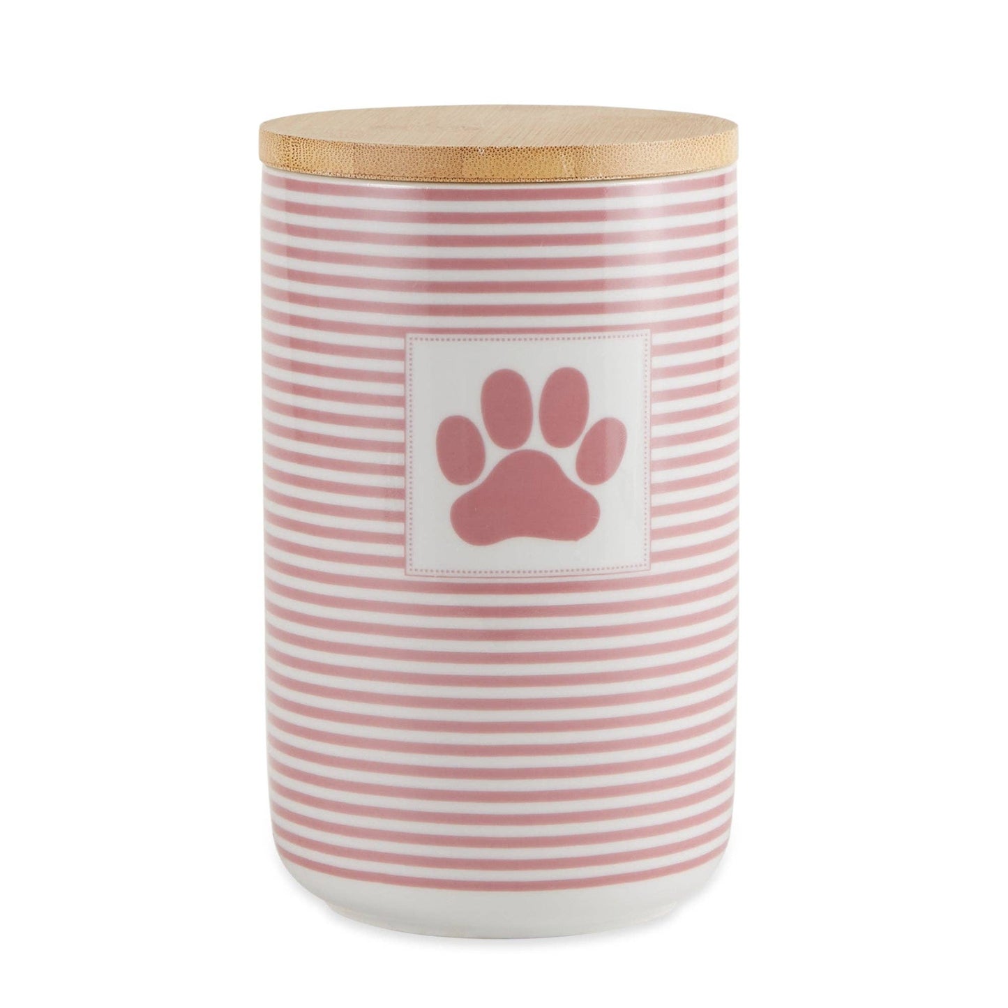 Rose Stripe With Paw Patch Ceramic Treat Canister