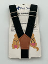 Pet Soft Adjustable Dog Suspenders for Diapers and Belly Bands - Black and Red