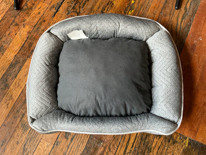 Top Paw Gray Cushioned Pet Bed 25”x19”