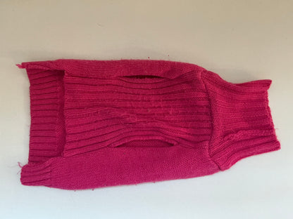 Pink Knitted Dog Sweater Size Small