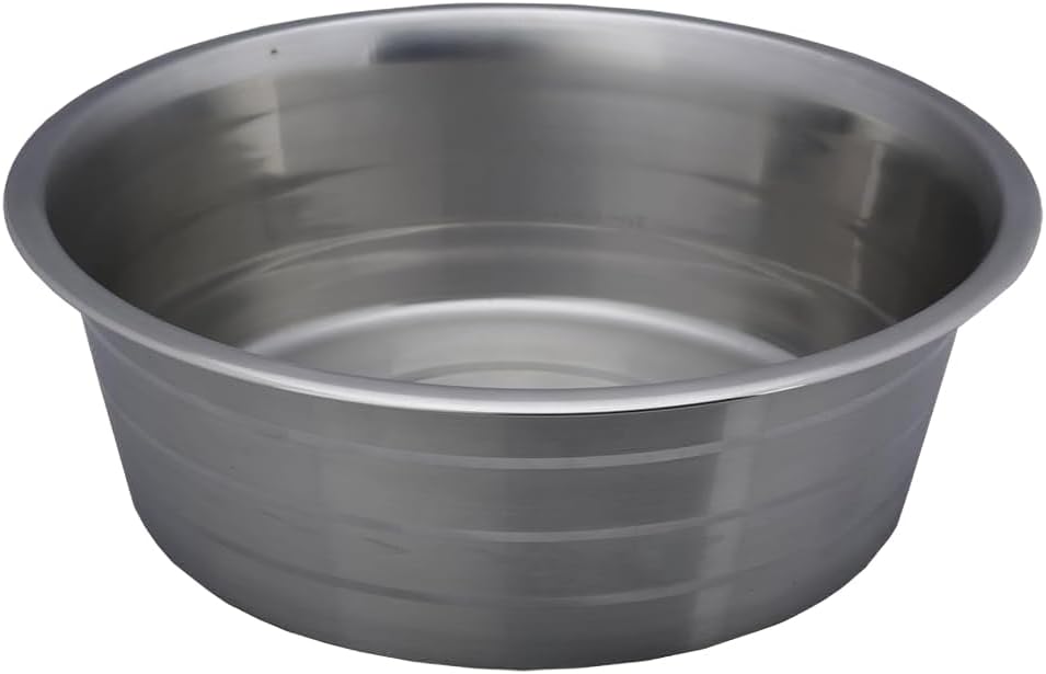 Indi Pets Small Stainless Steel  Silver Striped  Pet Bowl 0.5 pint