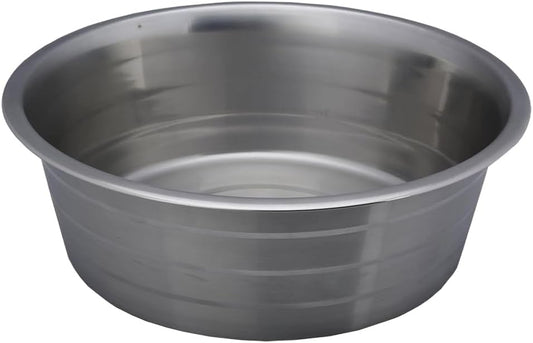 Indi Pets Small Stainless Steel  Silver Striped  Pet Bowl 0.5 pint