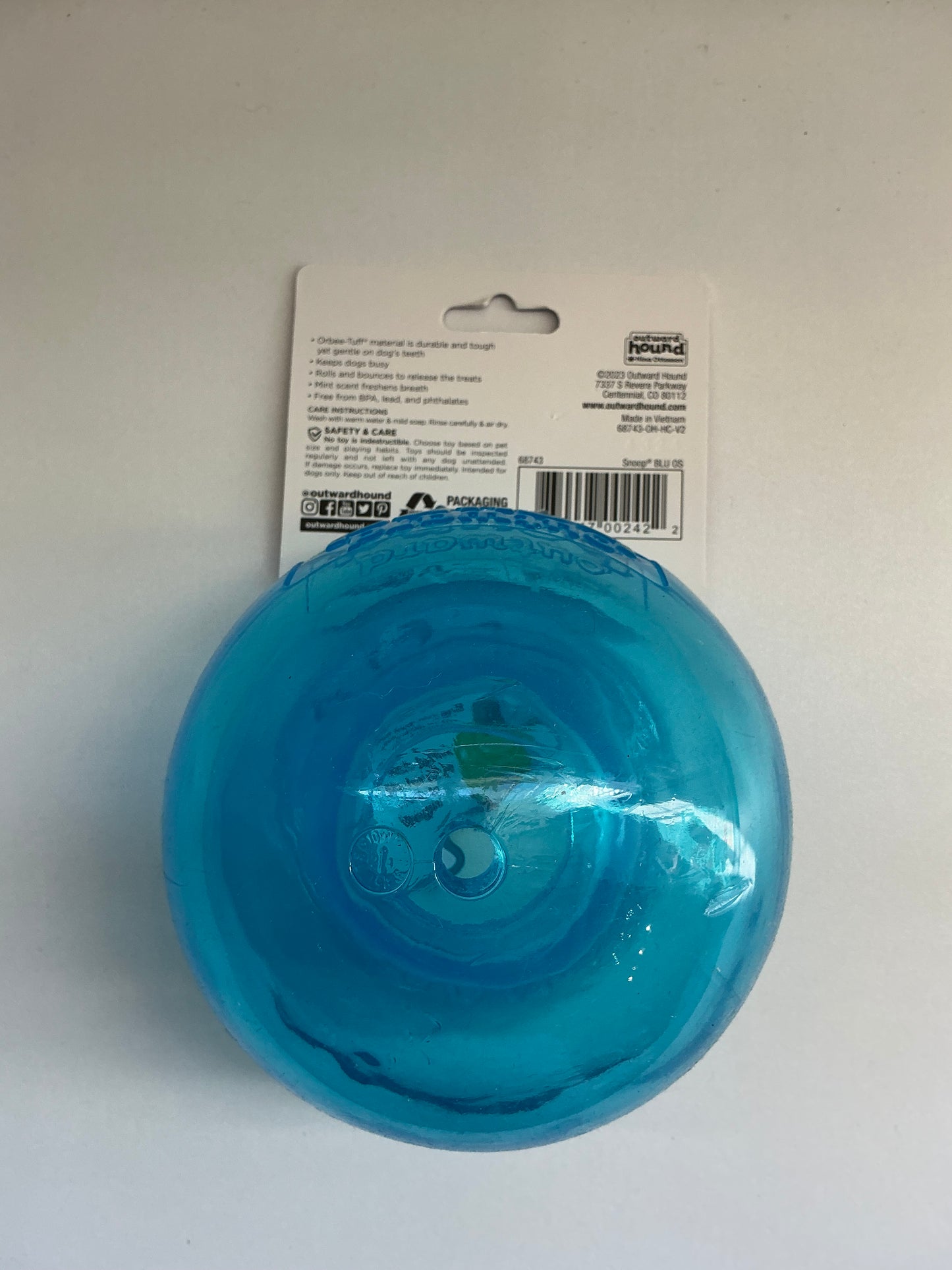 Outward Hound by Planet Dog Snoop Durable Interactive Treat Dispensing Dog Toy, Large, Blue