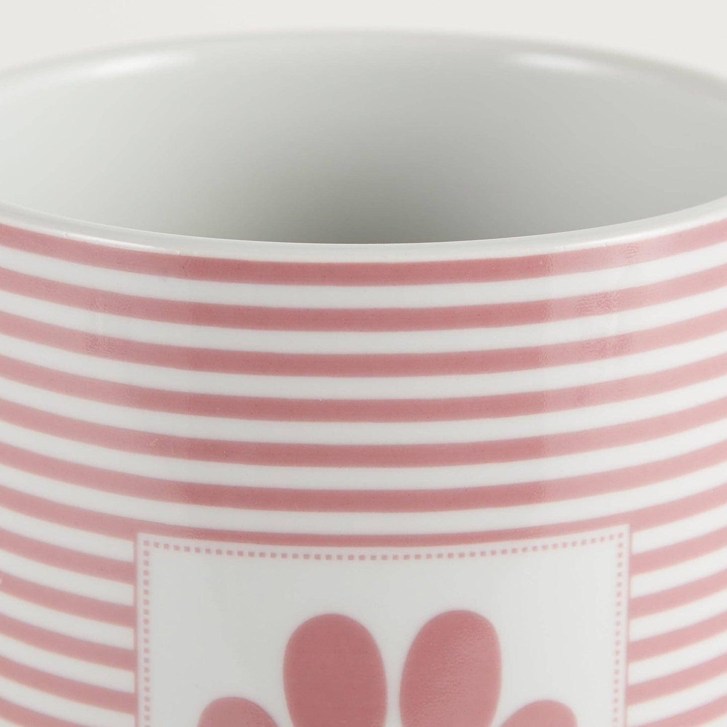 Rose Stripe With Paw Patch Ceramic Treat Canister