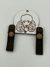 Wooden Dog Breed Wall Hanger with Leather Snap Straps