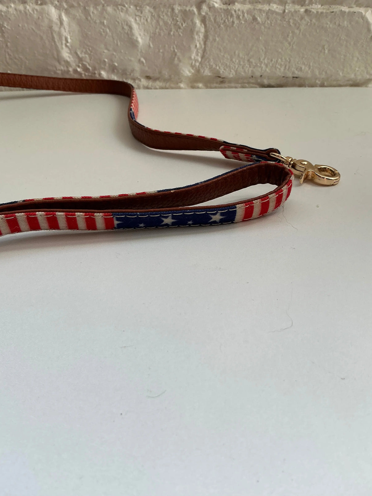 4’ American Flag Dog Leash w/ Gold Clasp Indiana Pet Supply