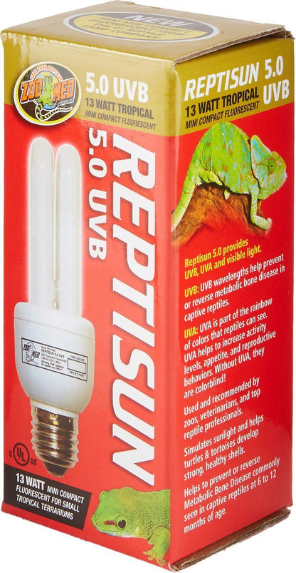 Zoo Med ReptiSun 5.0 UVB Tropical Compact Fluorescent Lamp Mini White 3 W