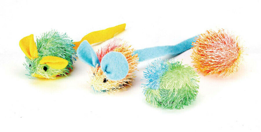 Spot Stringy Mice and Ball Cat Toy with Catnip  4 Pack